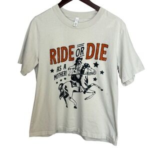 Ride Or Die As A Mother Western Cowgirl Horse Graphic Tee Women's Medium